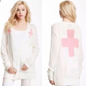 Wildfox white label cross sweater dress cardigan